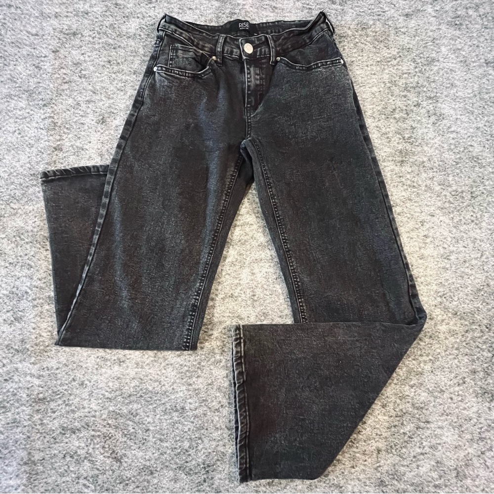 Rise Supply Co. Black Acid Wash Jeans Women Stretch Sz 28 Y2K Grunge Streetwear